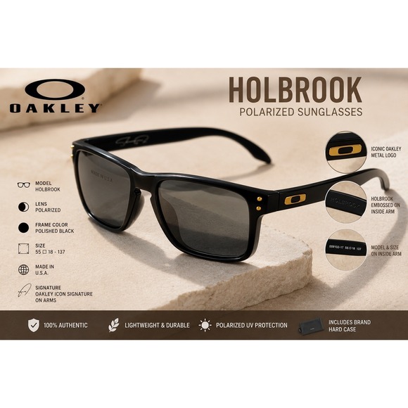 Oakley Other - Oakley Holbrook Sunglasses Matte Black OO9102-17 Made in USA with Brendel Case